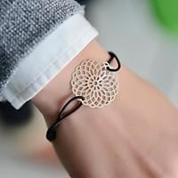 Fashion Women Round Cut Out Stamping Elastic Bracelet