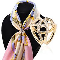 Fashion Inlay Diamond Three Rings Scarf Buckle