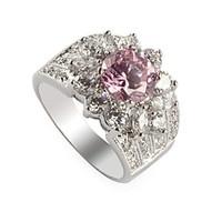 Fashion 925 Silver Plated Copper Zircon Ring