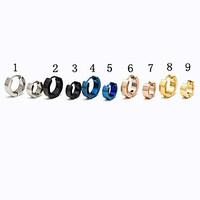Fashion (Round Shape) Multicolor Titanium Steel Stud Earrings(Silver, Black, Blue, Gold, Rose) (1 Pc) Jewelry Christmas Gifts