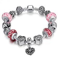 Fashion women DIY jewelry Beaded glass beads Europe charm bracelet Christmas Gifts