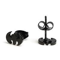 fashion new black bat stainless steel stud earrings