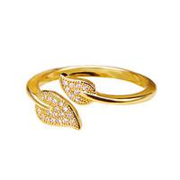 fashion gold plated silver plated adjustable leaf leaves rings jewelry ...