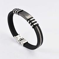 Fashion Men\'s High Quality 316L Stainless Steel Silicone Bracelets