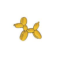 Fashion Trendy Cute Yellow Balloon Dog Enamel Brooch