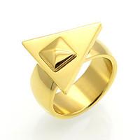 Fashion Personality Rock Punk Style Titanium Steel Female 18K Gold Ring For Women