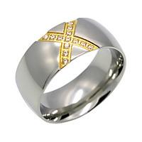 Fashion Crossover \'X\' Shape Titanium Steel Rings 18K Gold Brand Design Fashion Jewelry For Women
