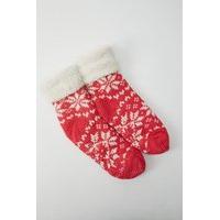 faux fur two tone knit socks