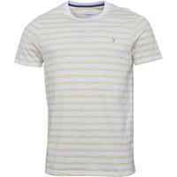 farah vintage mens lennox short sleeve stripe t shirt pastel yellow ma ...