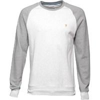 Farah Vintage Mens Tanton Raglan Sweatshirt Chalk Marl