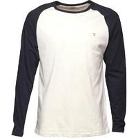 Farah Vintage Mens Zemlak Raglan Long Sleeve T-Shirt True Navy