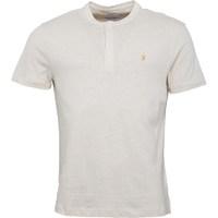 farah vintage mens weddell linen t shirt chalk marl