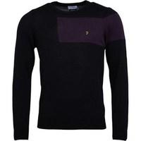 farah vintage mens byton wool crew sweater black