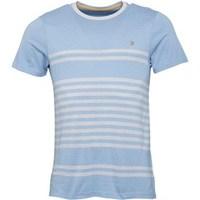 Farah Vintage Mens Kintyre Stripe T-Shirt Pale Blue