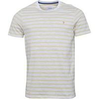 Farah Vintage Mens Lennox Short Sleeve Stripe T-Shirt Pastel Yellow Marl