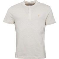 Farah Vintage Mens Weddell Linen T-Shirt Chalk Marl