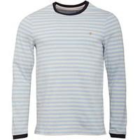 Farah Vintage Mens Ally Long Sleeve Stripe T-Shirt Pale Blue