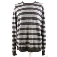 Fat Face - Large Size - White & Brown - Striped Jumper