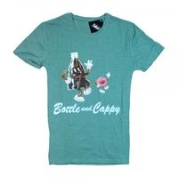Fallout 4 Bottle & Cappy Unisex Small T-Shirt, Medium - Heather Green