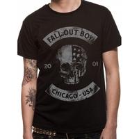 Fall Out Boy Chicago Skull T-Shirt Black XX-Large