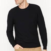 fancy knitted pure cotton crew neck jumper