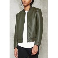 faux leather bomber jacket