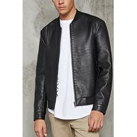 Faux Leather Bomber Jacket