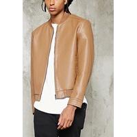 Faux Leather Bomber Jacket