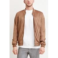 Faux Suede Bomber Jacket