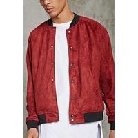 faux suede baseball jacket