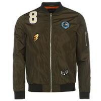 Fabric Lightweight Badged Bomber Jacket Mens