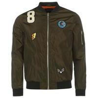 Fabric Lightweight Badged Bomber Jacket Mens