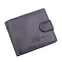 Fashion Men Wallet PU Polyester All Seasons Casual Outdoor Office Career Baguette Snap Coffee Black