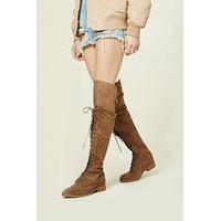 faux suede over the knee boots