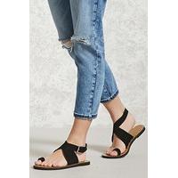 Faux Suede Toe Ring Sandals