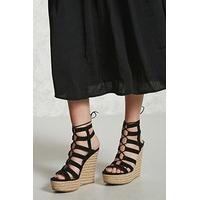 Faux Suede Espadrille Wedges