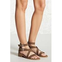 Faux Suede Buckle-Strap Sandals