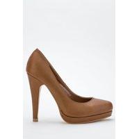 Faux Leather Heel Court Shoes