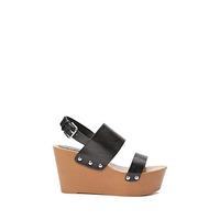 faux leather wedge sandals