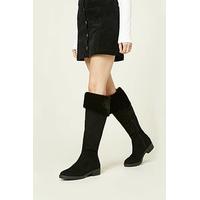 faux suede knee high boots