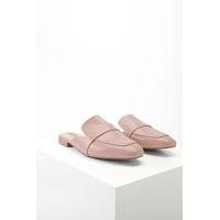 Faux Leather Loafer Mules