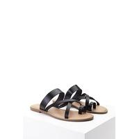 Faux Leather Toe Ring Sandals