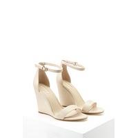 Faux Leather Ankle-Strap Wedges