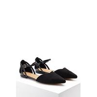 Faux Suede Ankle-Strap Flats