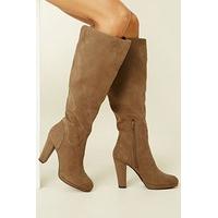 Faux Suede Knee-High Boots