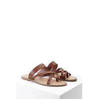 Faux Leather Toe Ring Sandals