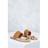 Faux Leather Flat Sandals