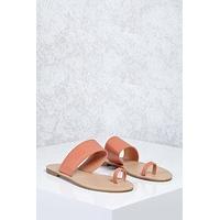 Faux Leather Flat Sandals