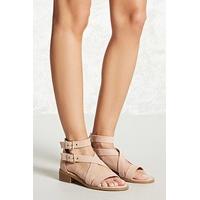 Faux Suede Buckle-Strap Sandals