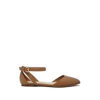 Faux Leather Ankle-Strap Flats